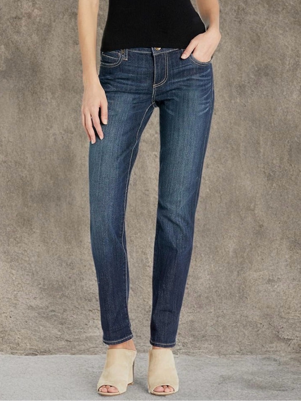 Kut from the Kloth Catherine Boyfriend Jean New Royal Blue Stretch Denim